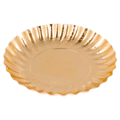 Image MINI PLATEAUX  400 G/M2 Ø 9 CM DORE CARTON (100 UNITÉ) #1