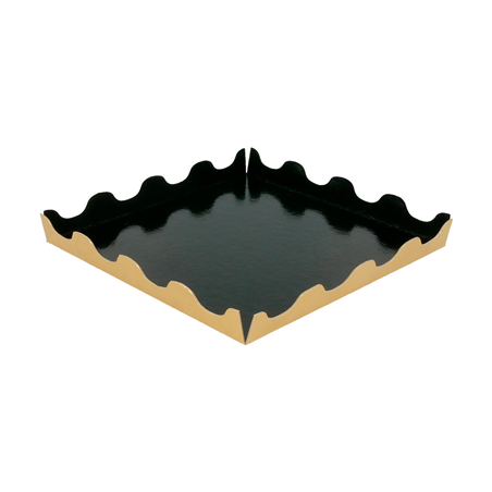 Image CARTONS PÂTISSERIE DEUX FACES  750 G/M2 19x19+1/2 CM OR/NOIR CARTON (50 UNITÉ) #1