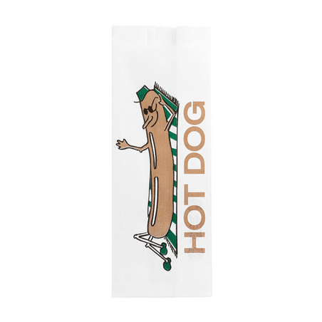 Image SACS "HOT DOG"  35 G/M2 7+5x18 CM BLANC PARCH.INGRAISSABLE (500 UNITÉ) #1