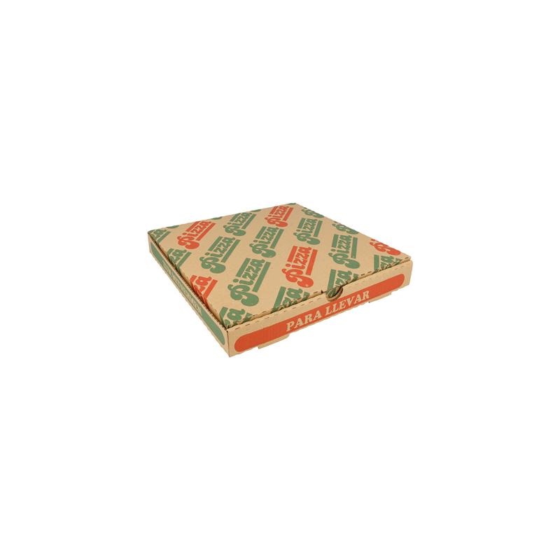 BOÎTES PIZZA MICROCANNELURE  350 G/M2 24x24x3 CM NATUREL CARTON (100 UNITÉ)