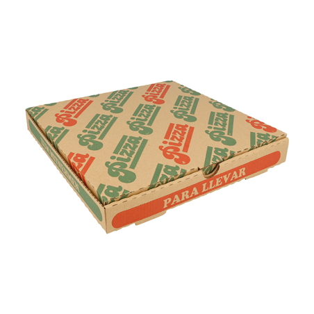 Image BOÎTES PIZZA MICROCANNELURE 350 G/M2 24x24x3 CM NATUREL CARTON (100 UNITÉ) #1