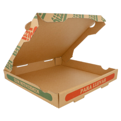 BOÎTES PIZZA MICROCANNELURE 350 G/M2 26x26x3,5 CM NATUREL CARTON (100 UNITÉ)