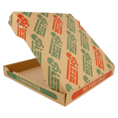Image BOÎTES PIZZA MICROCANNELURE  350 G/M2 26x26x3,5 CM NATUREL CARTON (100 UNITÉ) #3