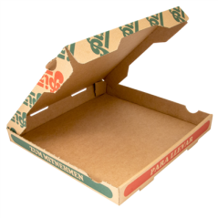BOÎTES PIZZA MICROCANNELURE 350 G/M2 29x29x3,5 CM NATUREL CARTON (100 UNITÉ)