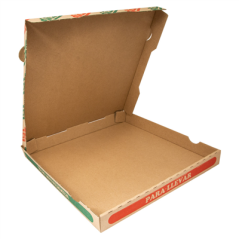 BOÎTES PIZZA MICROCANNELURE 350 G/M2 32x32x3,5 CM NATUREL CARTON (100 UNITÉ)