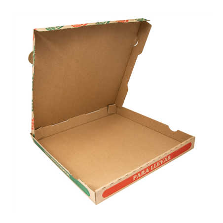 BOÎTES À PIZZA  350 G/M2 32x32x3,5 CM NATUREL CARTON MICROCANAL (100 UNITÉ)