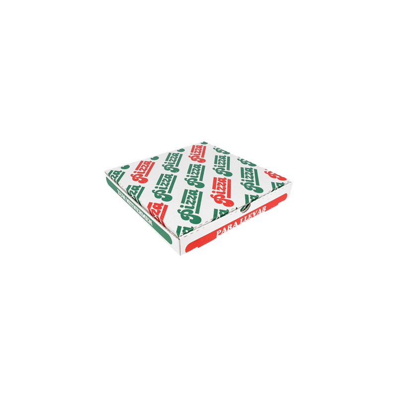BOÎTES PIZZA MICROCANNELURE  348 G/M2 24x24x3 CM BLANC CARTON (100 UNITÉ)