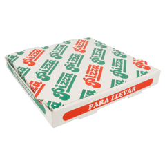Image BOÎTES PIZZA MICROCANNELURE  348 G/M2 26x26x3,5 CM BLANC CARTON (100 UNITÉ) #1