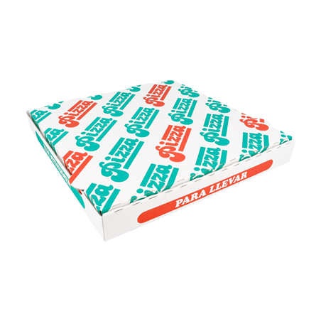 Image BOÎTES PIZZA MICROCANNELURE  348 G/M2 29x29x3,5 CM BLANC CARTON (100 UNITÉ) #1