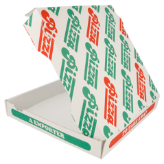 Image BOÎTES PIZZA MICROCANNELURE  348 G/M2 26x26x4 CM BLANC CARTON (100 UNITÉ) #3