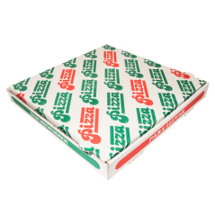 Image BOÎTES PIZZA MICROCANNELURE  348 G/M2 32x32x4 CM BLANC CARTON (100 UNITÉ) #1