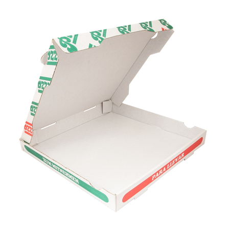 BOÎTES À PIZZA  348 G/M2 32x32x4 CM BLANC CARTON MICROCANAL (100 UNITÉ)