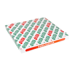 Image BOÎTES PIZZA MICROCANNELURE  348 G/M2 40x40x3,5 CM BLANC CARTON (100 UNITÉ) #1