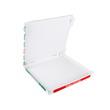 BOÎTES À PIZZA  348 G/M2 40x40x3,5 CM BLANC CARTON MICROCANAL (100 UNITÉ)