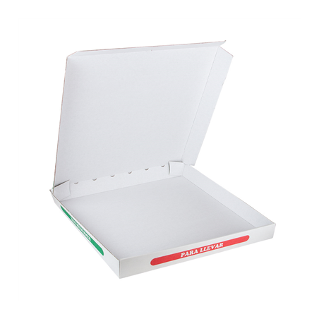 BOÎTES À PIZZA  348 G/M2 46x46x5 CM BLANC CARTON ONDULÉ MICROCANAL (50 UNITÉ)