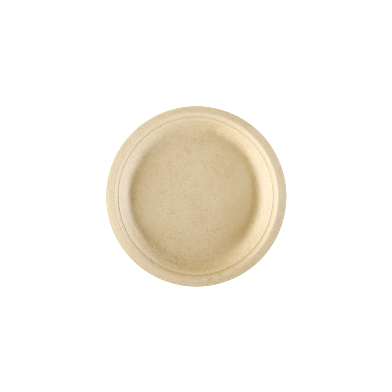 ASSIETTES 'BIONIC'  Ø 18x1,8 CM NATUREL BAGASSE (1000 UNITÉ)
