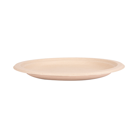 ASSIETTES 'BIONIC'  Ø 23x2 CM NATUREL BAGASSE (1000 UNITÉ)