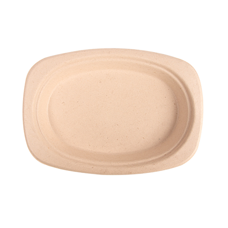 ASSIETTES OVALES 'BIONIC'  23,3x16,5x2 CM NATUREL BAGASSE (800 UNITÉ)