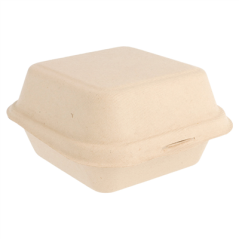 Image COQUILLES HAMBURGER 'BIONIC' 450 ML 15,2x15x8,4 CM NATUREL BAGASSE (600 UNITÉ) #1