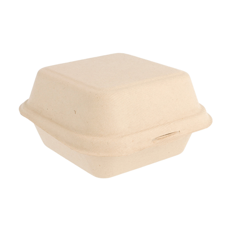 Image COQUILLES HAMBURGER 'BIONIC' 450 ML 15,2x15x8,4 CM NATUREL BAGASSE (600 UNITÉ) #1