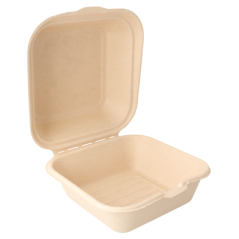Image COQUILLES HAMBURGER 'BIONIC' 450 ML 15,2x15x8,4 CM NATUREL BAGASSE (600 UNITÉ) #3