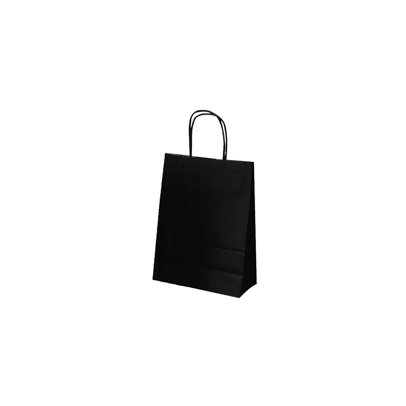 SACS SOS COULEUR UNIE  80 G/M2 20+10x29 CM NOIR KRAFT (250 UNITÉ)