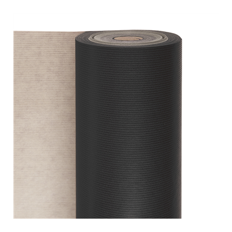 Image PAPIER CADEAU COULEUR UNIE  60 G/M2 0,7x100 M NOIR KRAFT VERGÉ (1 UNITÉ) #1