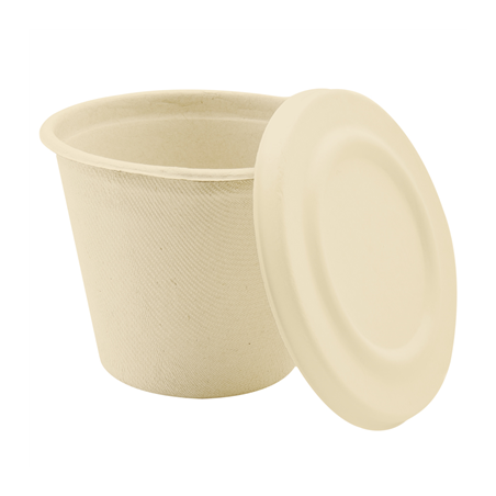COUVERCLES POUR GOBELETS 150.19 'BIONIC'  Ø 11x0,8 CM NATUREL BAGASSE (600 UNITÉ)