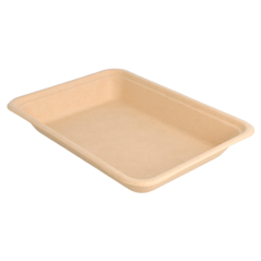 Image BARQUETTES 'BIONIC' 350 ML 19,6x14,7x2,7 CM NATUREL BAGASSE (1000 UNITÉ) #1