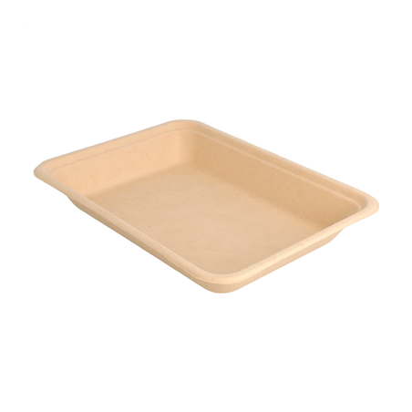 Image BARQUETTES 'BIONIC' 350 ML 19,6x14,7x2,7 CM NATUREL BAGASSE (1000 UNITÉ) #1