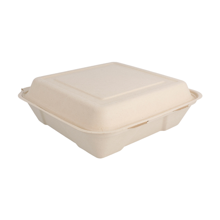 Image COQUILLES "L" 'BIONIC'  22,5x22,5x7,5 CM NATUREL BAGASSE (200 UNITÉ) #1