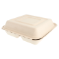 COQUILLES "L" 3 COMPART. 'BIONIC' 25x25x7,5 CM NATUREL BAGASSE (250 UNITÉ) Image COQUILLES "L" 3 COMPART. 'BIONIC' 25x25x7,5 CM NATUREL BAGASSE (250 UNITÉ) #2