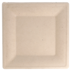 Image ASSIETTES CARRÉES 'BIONIC'  26,2x26,2x1,4 CM NATUREL BAGASSE (500 UNITÉ) #3