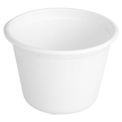 Image POTS 'BIONIC' 140 ML Ø 7,7x5,3 CM BLANC BAGASSE (1000 UNITÉ) #1