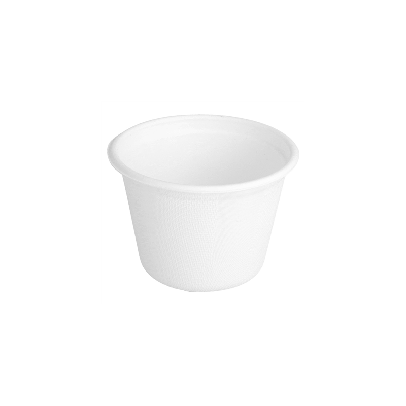 POTS 'BIONIC' 140 ML Ø 7,7x5,3 CM BLANC BAGASSE (1000 UNITÉ)