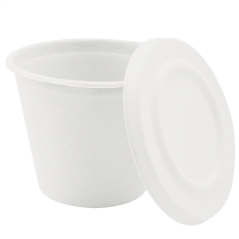 COUVERCLES POUR BOLS 150.64 'BIONIC' Ø 11x0,8 CM BLANC BAGASSE (600 UNITÉ)