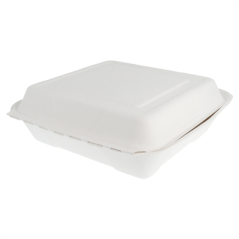 COQUILLES "L" 'BIONIC' 22,5x22,5x7,5 CM BLANC BAGASSE (200 UNITÉ)