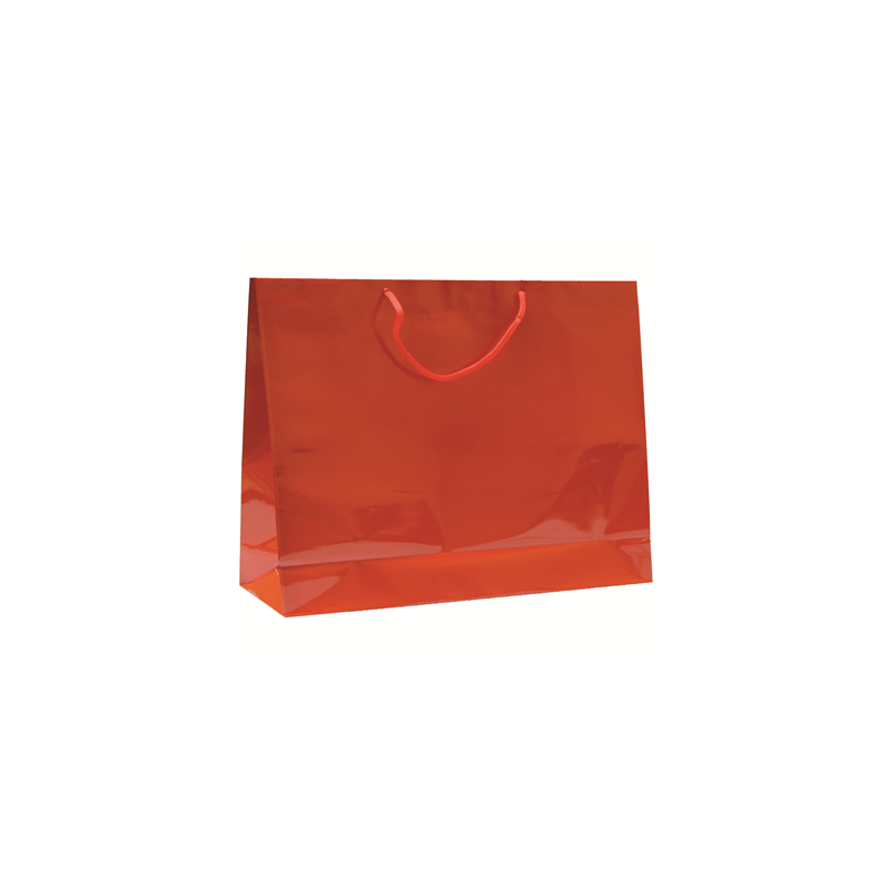 SAC BOUTIQUE ANSES CORDON  150 G/M2 40+15x32 CM ROUGE CELLULOSE (100 UNITÉ)