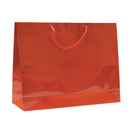Image SAC BOUTIQUE ANSES CORDON  150 G/M2 40+15x32 CM ROUGE CELLULOSE (100 UNITÉ) #1