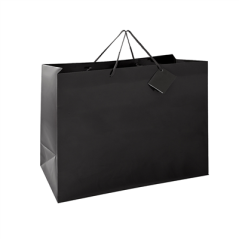 Image SAC BOUTIQUE ANSES CORDON 150 G/M2 40+15x32 CM NOIR CELLULOSE (100 UNITÉ) #1