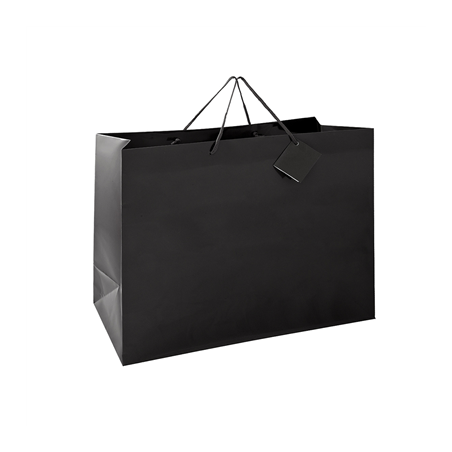 Image SAC BOUTIQUE ANSES CORDON  150 G/M2 40+15x32 CM NOIR CELLULOSE (100 UNITÉ) #1