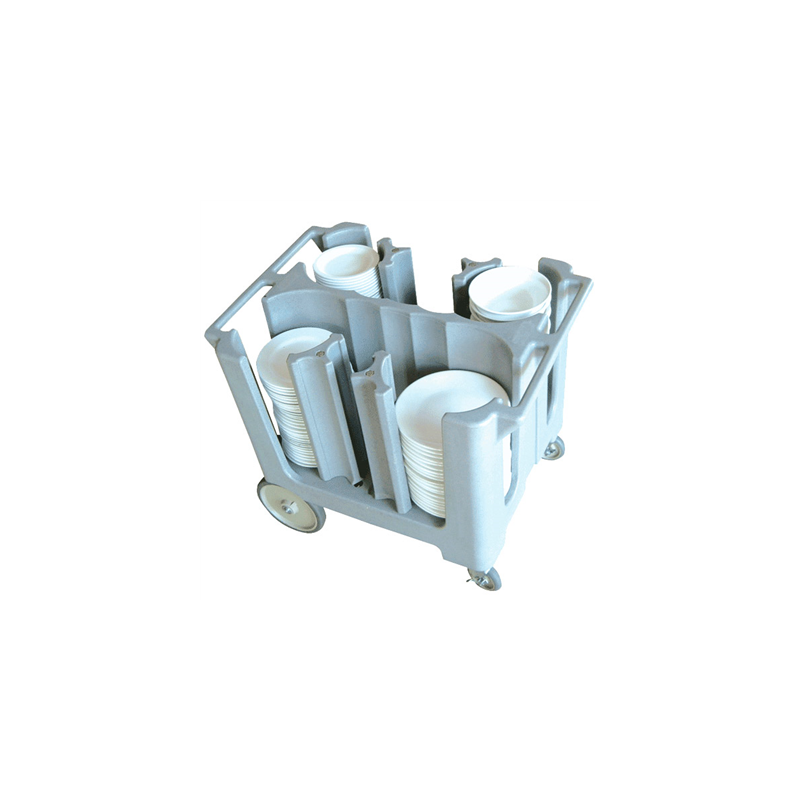 CONTENEUR ASSIETTES AVEC ROUES  102x80,3x82 CM GRIS PVC (1 UNITÉ)