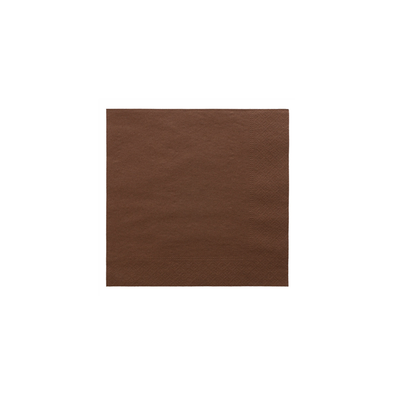 SERVIETTES ECOLABEL 2 PLIS  18 G/M2 39x39 CM CHOCOLAT OUATE (1600 UNITÉ)