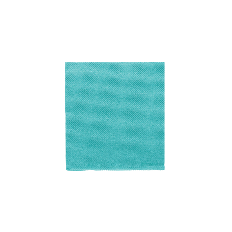 SERVIETTES ECOLABEL 'DOUBLE POINT' 18 G/M2 20x20 CM BLEU TURQUOISE OUATE (2400 UNITÉ)