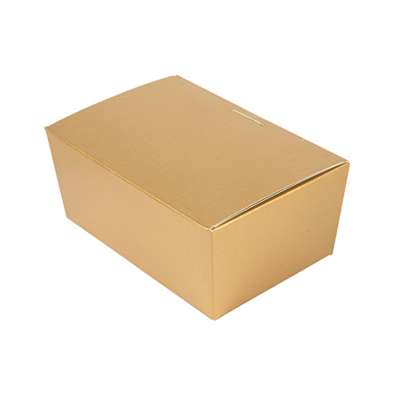 Image 100 U. BOÎTES 'BALLOTIN' 750 GR 15,5x10x7 CM DORE CARTON (1 UNITÉ) #1