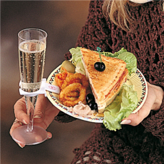 PORTE-VERRES POUR FIXER À L'ASSIETTE 7,5x4,2 CM BLANC PLASTIQUE (200 UNITÉ)