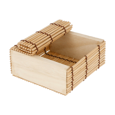Image PETITES BOÎTES SUSHI  8,5x8,5x4 CM NATUREL BAMBOU (50 UNITÉ) #1