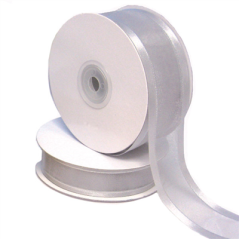 Image RUBAN CADEAU ORGANDY  23 MMx50 M ARGENTE POLYESTER (1 UNITÉ) #1