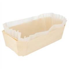 Image 100 U. BARQUETTES BOIS + MOULES SILICONÉS 1450 ML 23x13x7 CM NATUREL BOIS (100 UNITÉ) #1