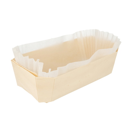 Image 100 U. BARQUETTES BOIS + MOULES SILICONÉS 1450 ML 23x13x7 CM NATUREL BOIS (100 UNITÉ) #1